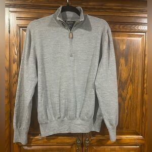 Brooks brothers grey wool Half-Zip Men's Sweater large